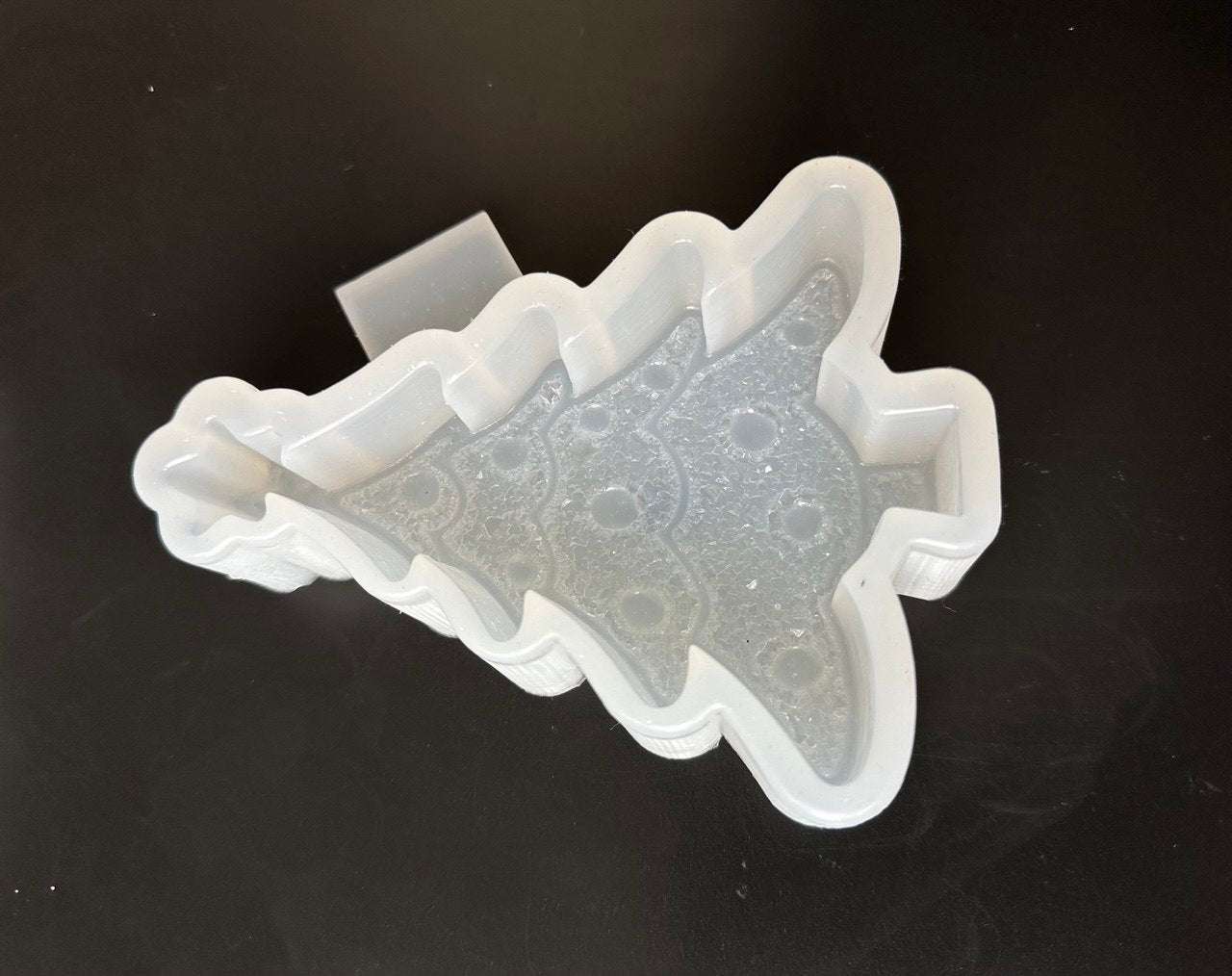 Large Christmas Tree Silicone Mold with Crystal Texture