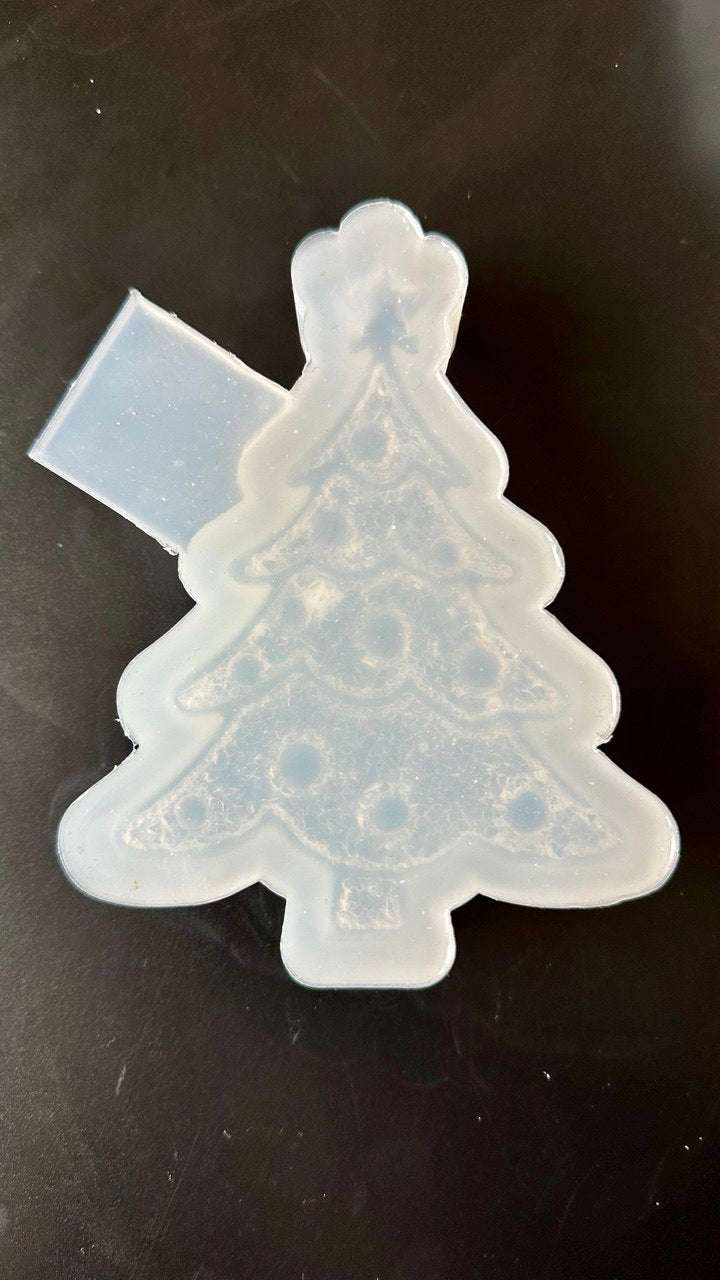 Large Christmas Tree Silicone Mold with Crystal Texture