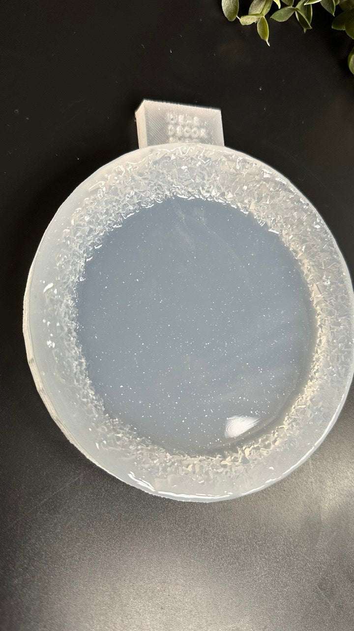 Crystal Edge Round Coaster Mold | Sparkling Silicone Tray Mold