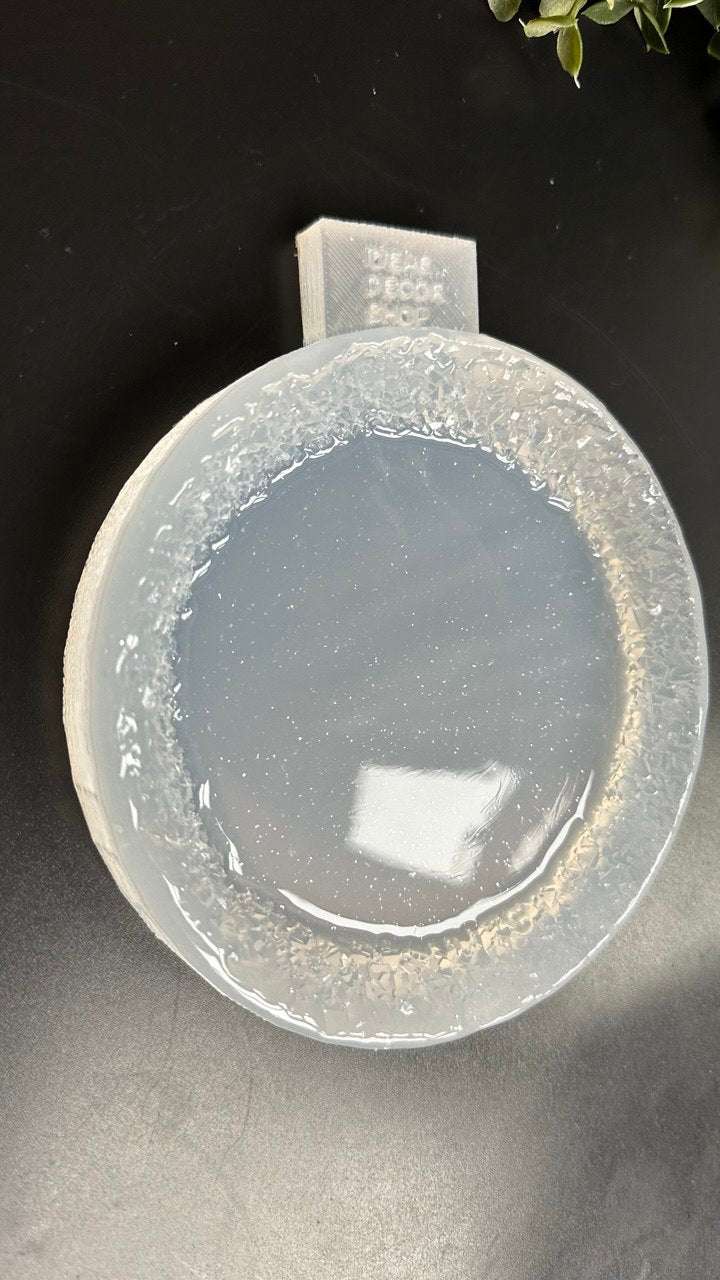 Crystal Edge Round Coaster Mold | Sparkling Silicone Tray Mold