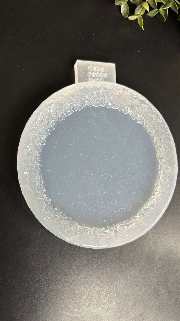 Crystal Edge Round Coaster Mold | Sparkling Silicone Tray Mold