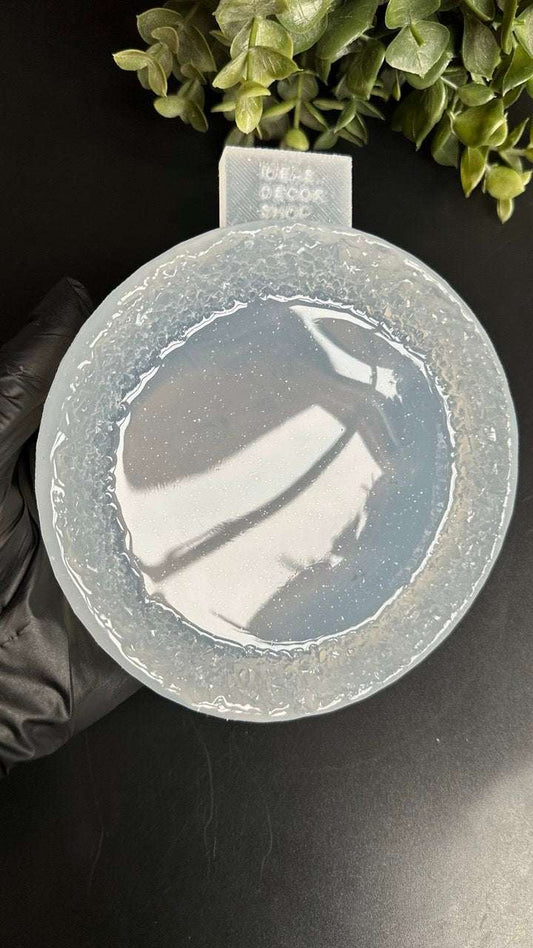 Crystal Edge Round Coaster Mold | Sparkling Silicone Tray Mold