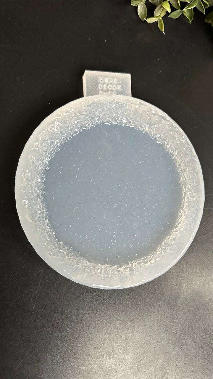 Crystal Edge Round Coaster Mold | Sparkling Silicone Tray Mold