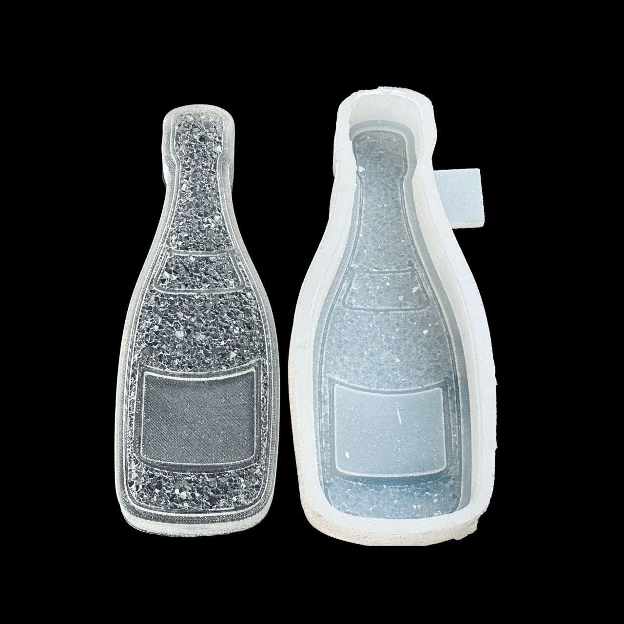 Druzy Crystal Champagne Bottle Silicone Mold
