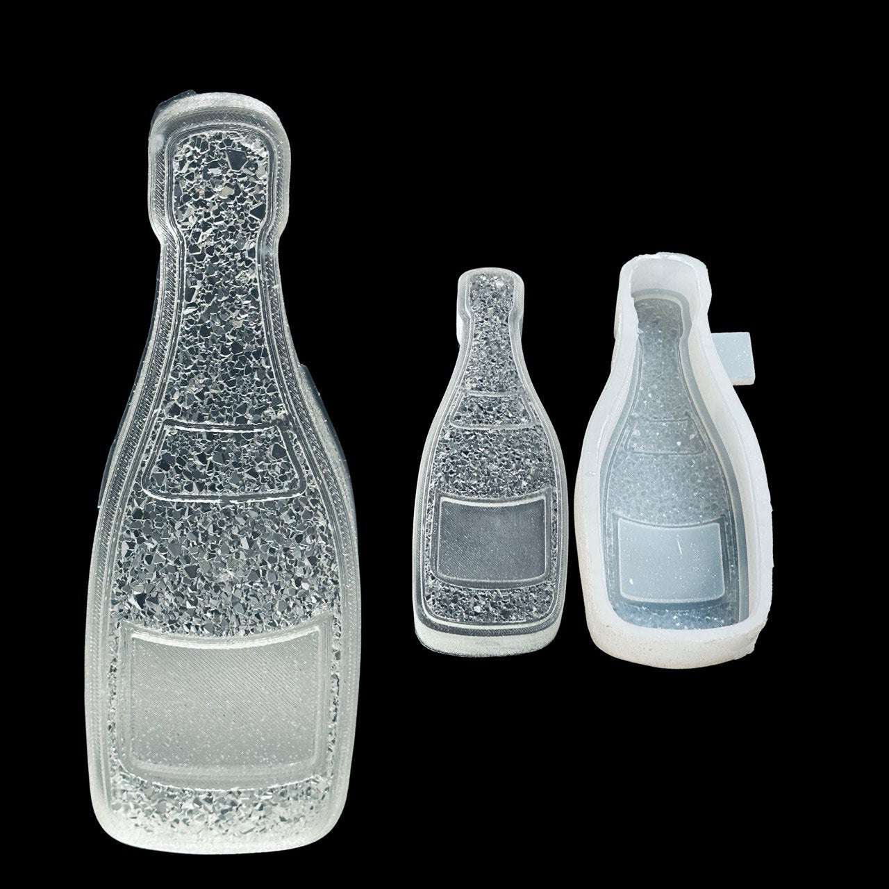 Druzy Crystal Champagne Bottle Silicone Mold