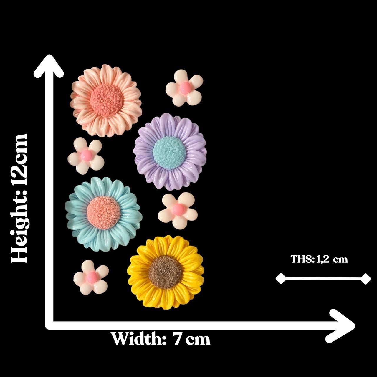 Colorful Flower Silicone Mold Set for Resin, Clay, Plaster, Wax, Soap Making