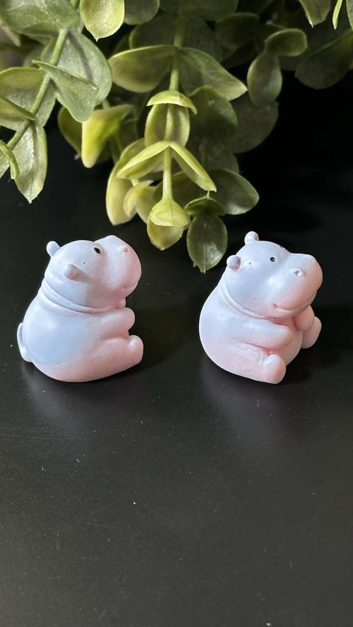 Cute Sitting Hippo Silicone Mold for Resin, Clay, Wax, Plaster