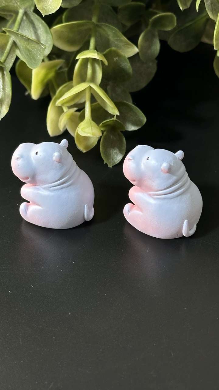 Cute Sitting Hippo Silicone Mold for Resin, Clay, Wax, Plaster