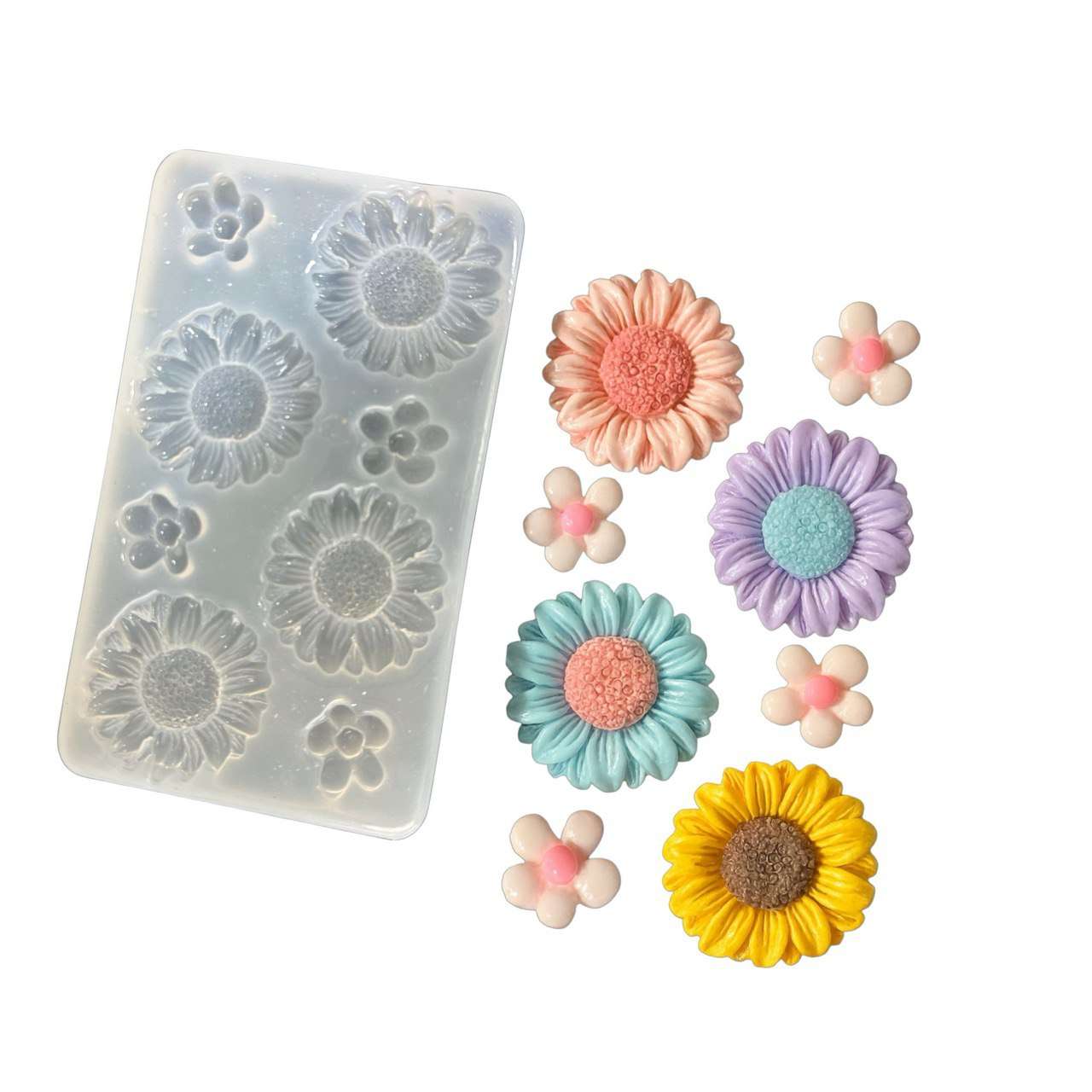 Colorful Flower Silicone Mold Set for Resin, Clay, Plaster, Wax, Soap Making