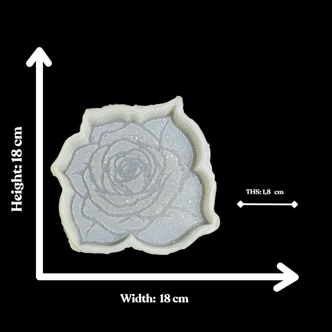 Rose Geode Tray Silicone Mold | Crystal Druzy Rose Mold