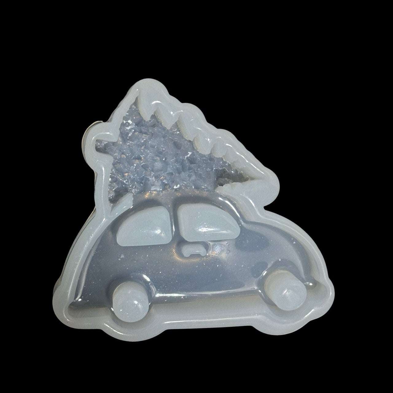 Silicone Car Mold with Druzy Crystal Christmas Tree