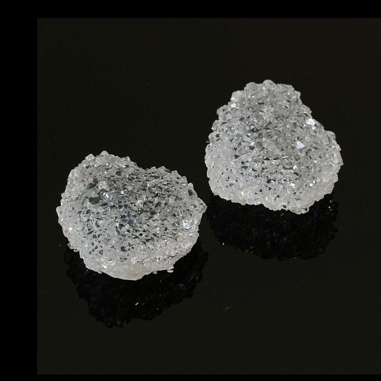 Druzy Crystal Hearts Silicone Mold • Crystal Texture Cabochons