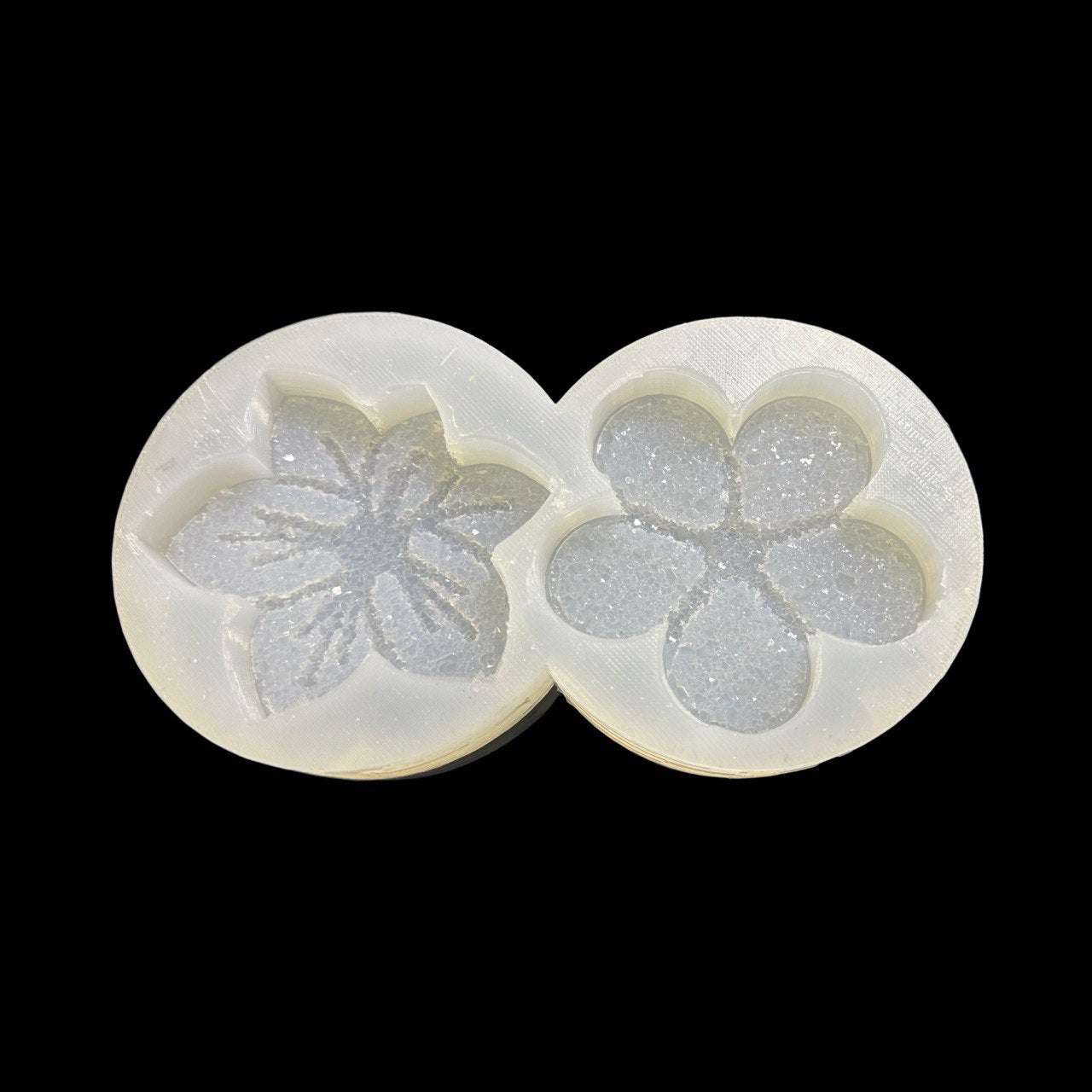 Druzy Orchid and Daisy Silicone Mold – 2 Resin Flowers