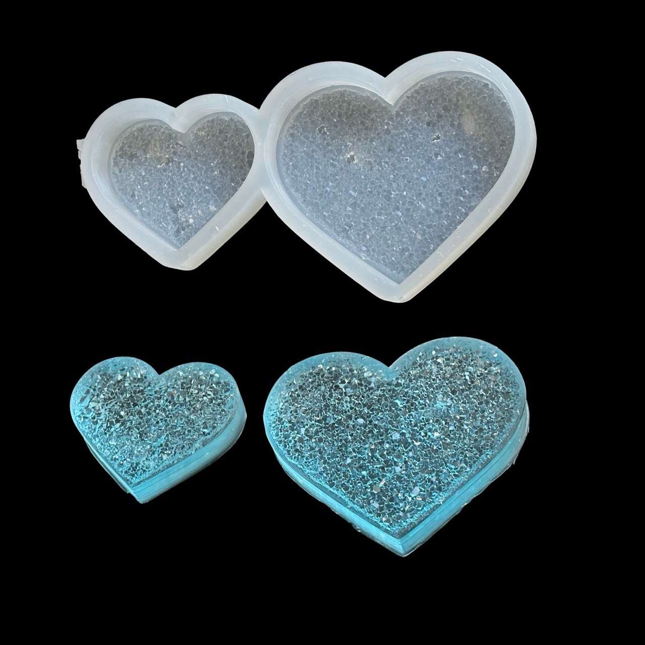 Sparkling Druzy Heart Silicone mold