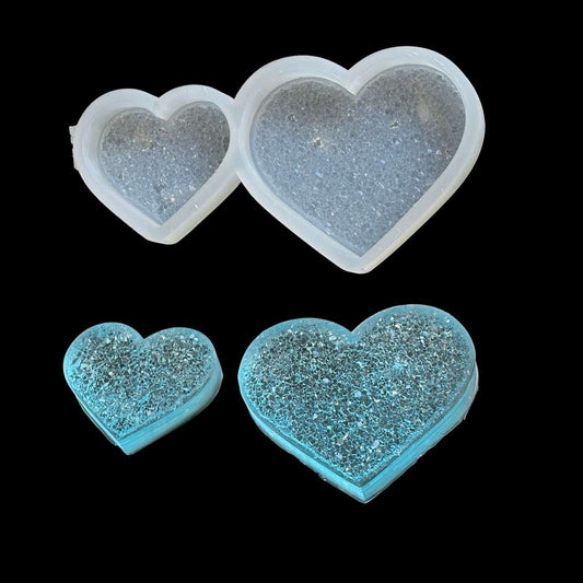 Sparkling Druzy Heart Silicone mold