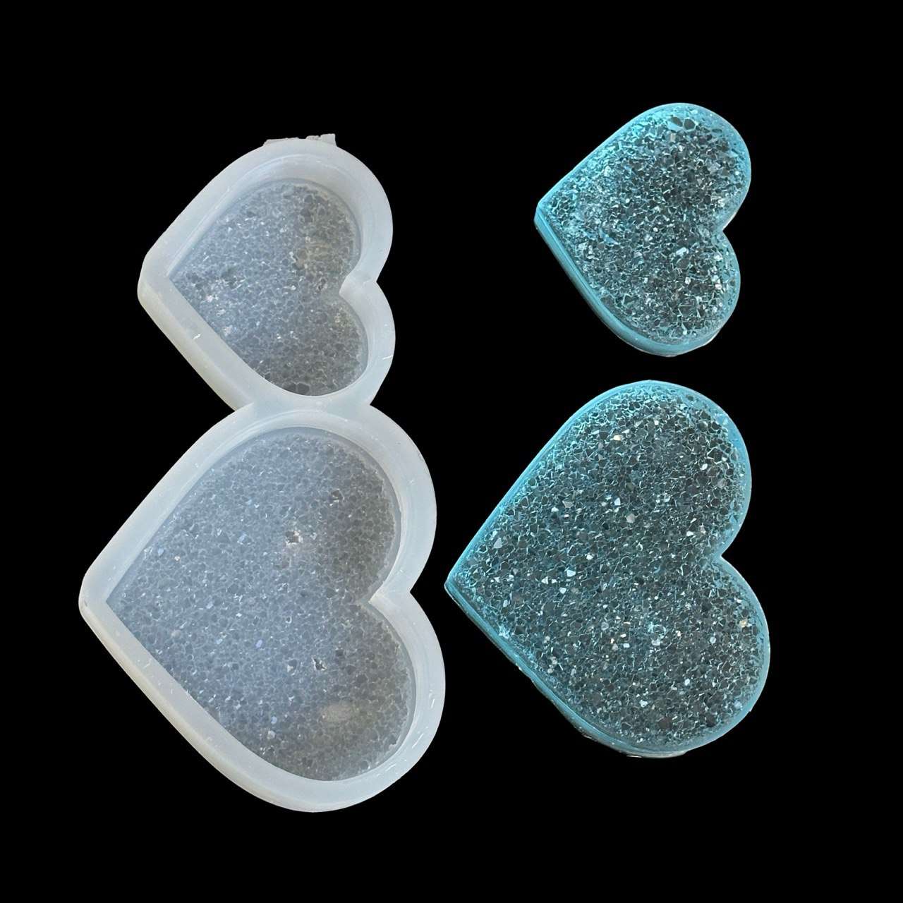 Sparkling Druzy Heart Silicone mold