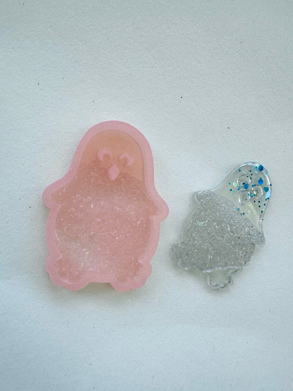 Silikonform mit Kristallen – bezaubernde Pinguin-Weihnachts-Drusenornamente