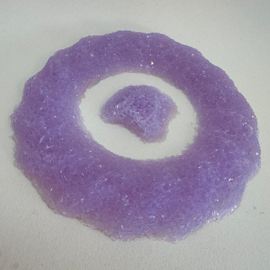 Round Amethyst Crystal Insert Druzy Silicone Mold plus a little druzy as a gift.