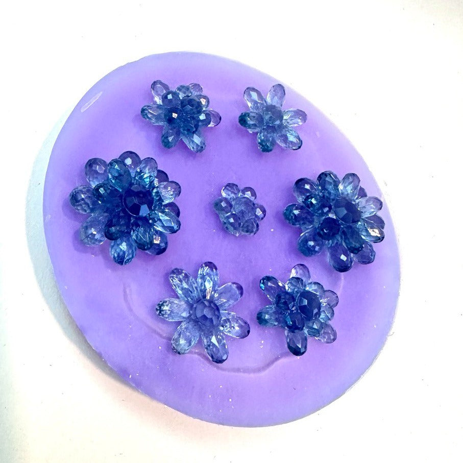 Silicone Mold Set of 7 Crystal Flowers