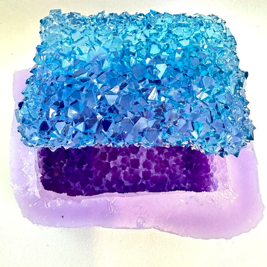 Große quadratische Amethyst-Kristallcluster-Silikonform