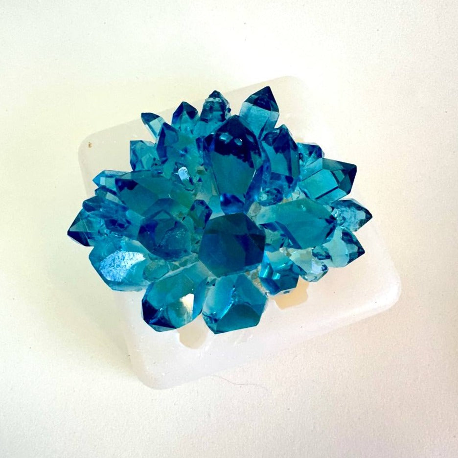 Premium Large Crystal Silicone Mold - Professional Cluster Design for Resin Art
