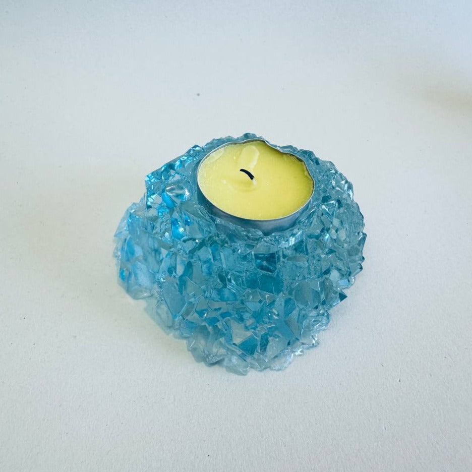 Crystal Tea Light Holder Silicone Mold - Geode Resin Casting Mold for Stunning Quartz Decor