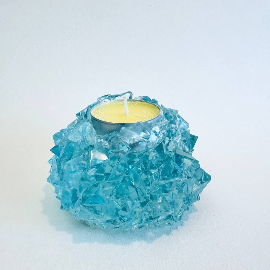 Erstaunliche handgefertigte Kristall-Teelichthalterform zum Gießen von Geodenharz