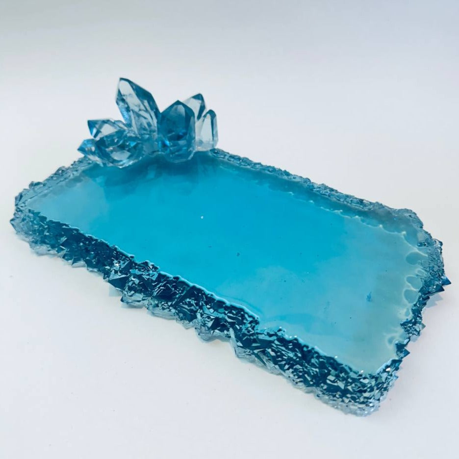 Large Rectangular Silicone Tray Mold Featuring Exquisite Crystal Edges