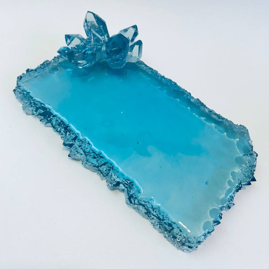 Large Rectangular Silicone Tray Mold Featuring Exquisite Crystal Edges