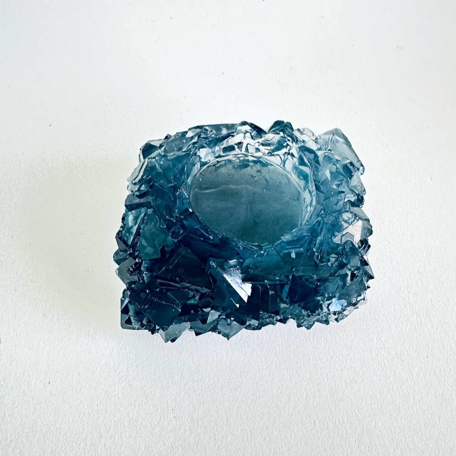 Quadratische handgefertigte Kristall-Teelichthalterform, perfekt für Geodenharzguss