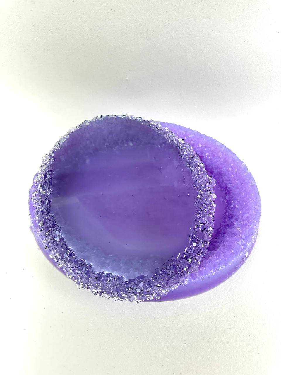 Ovale Harz-Tablettform mit Kristallrand – funkelnde Eleganz-Silikon-Bastelform