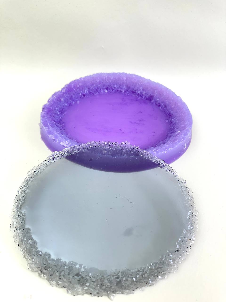 Ovale Harz-Tablettform mit Kristallrand – funkelnde Eleganz-Silikon-Bastelform