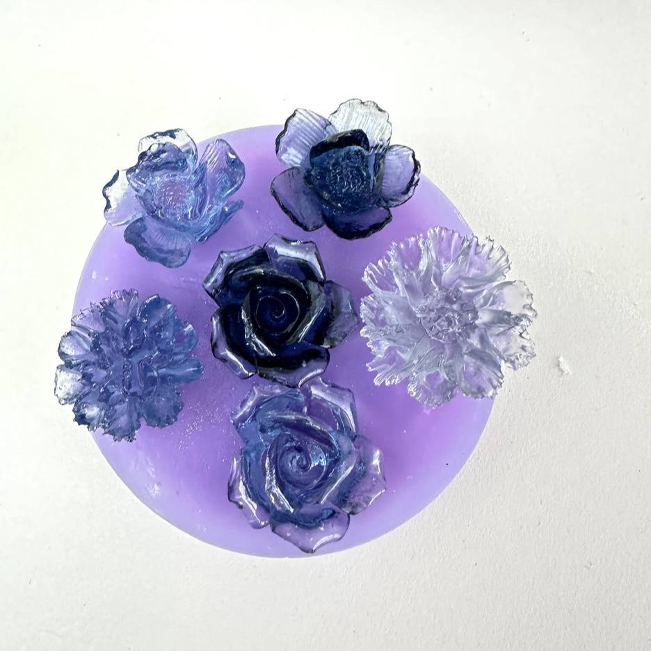 Zierliche 3D-Blumen-Silikonharz-Formen – 6 kleine Blumen-Designs für die Herstellung von Epoxidharz