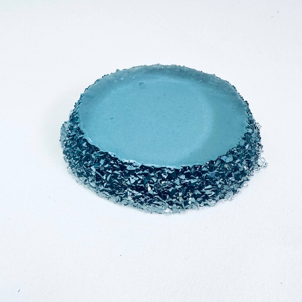 New Sparkle Coaster with Crystal Edges Silicone Mold