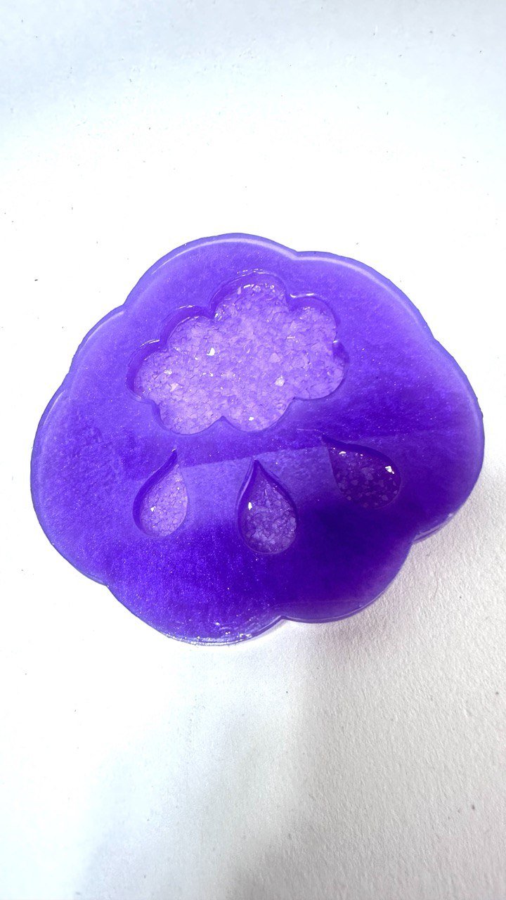 Cute Crystal Cloud Silicone Mold with Drops