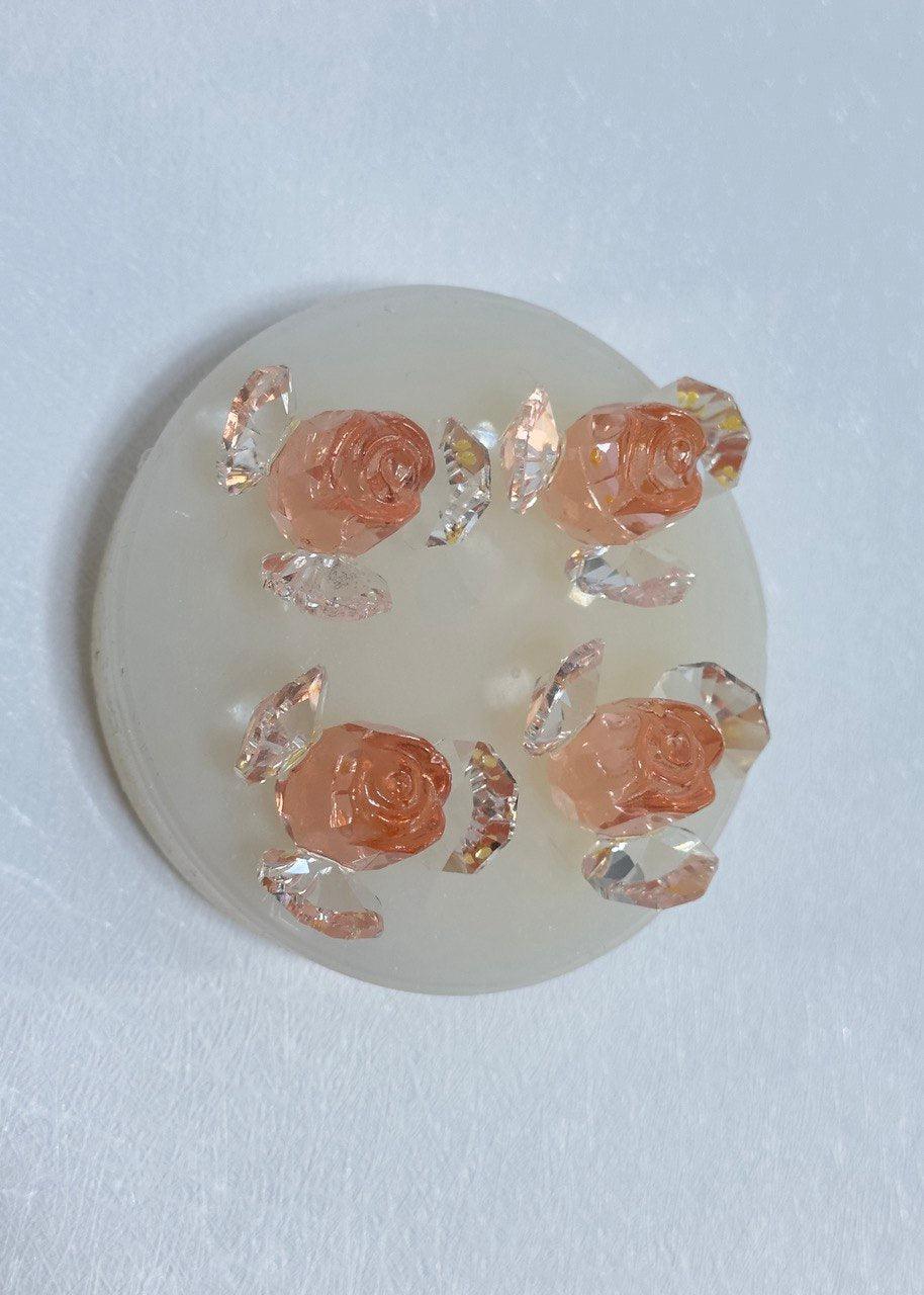 Crystal Floral Rose Silicone Resin Molds - Set of 4 Rose - Ideas Decor Shop