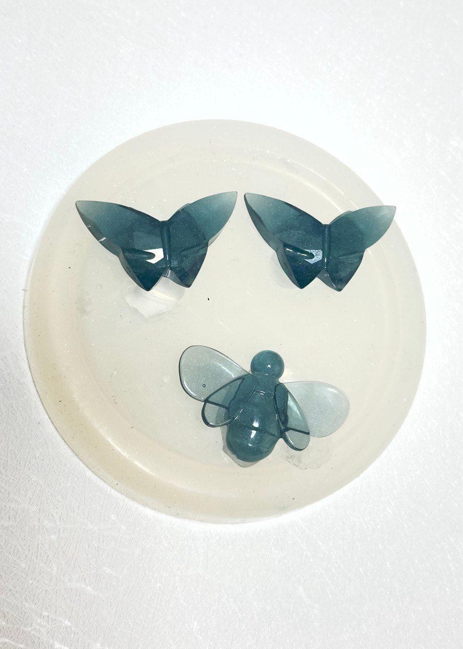 Set of 2 Crystal Butterfly and 1 Bee Resin Molds - Ideas Decor Shop