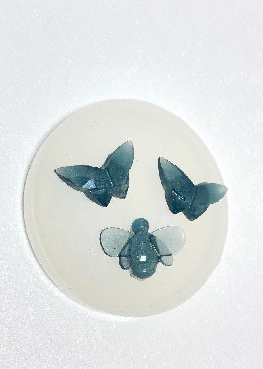 Set of 2 Crystal Butterfly and 1 Bee Resin Molds - Ideas Decor Shop