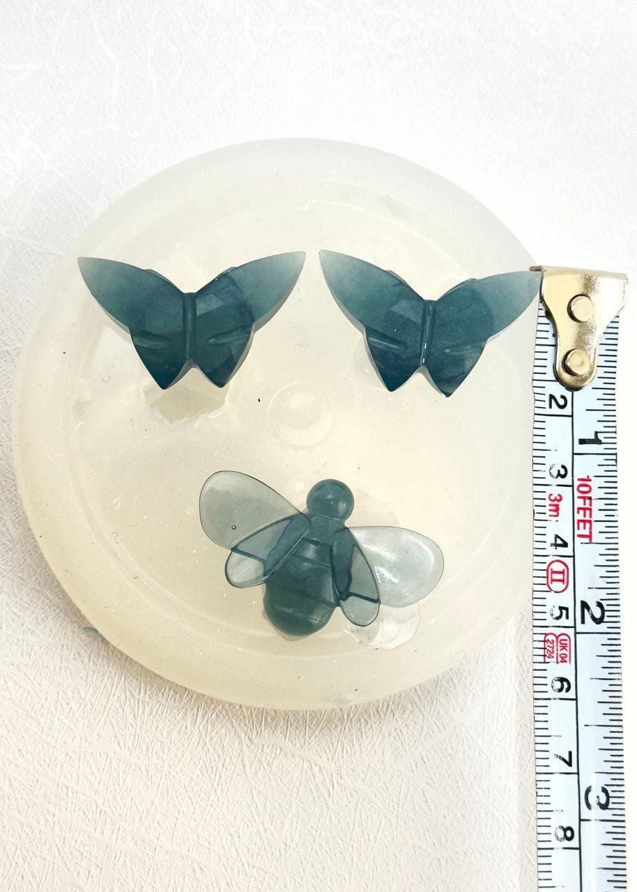 Set of 2 Crystal Butterfly and 1 Bee Resin Molds - Ideas Decor Shop