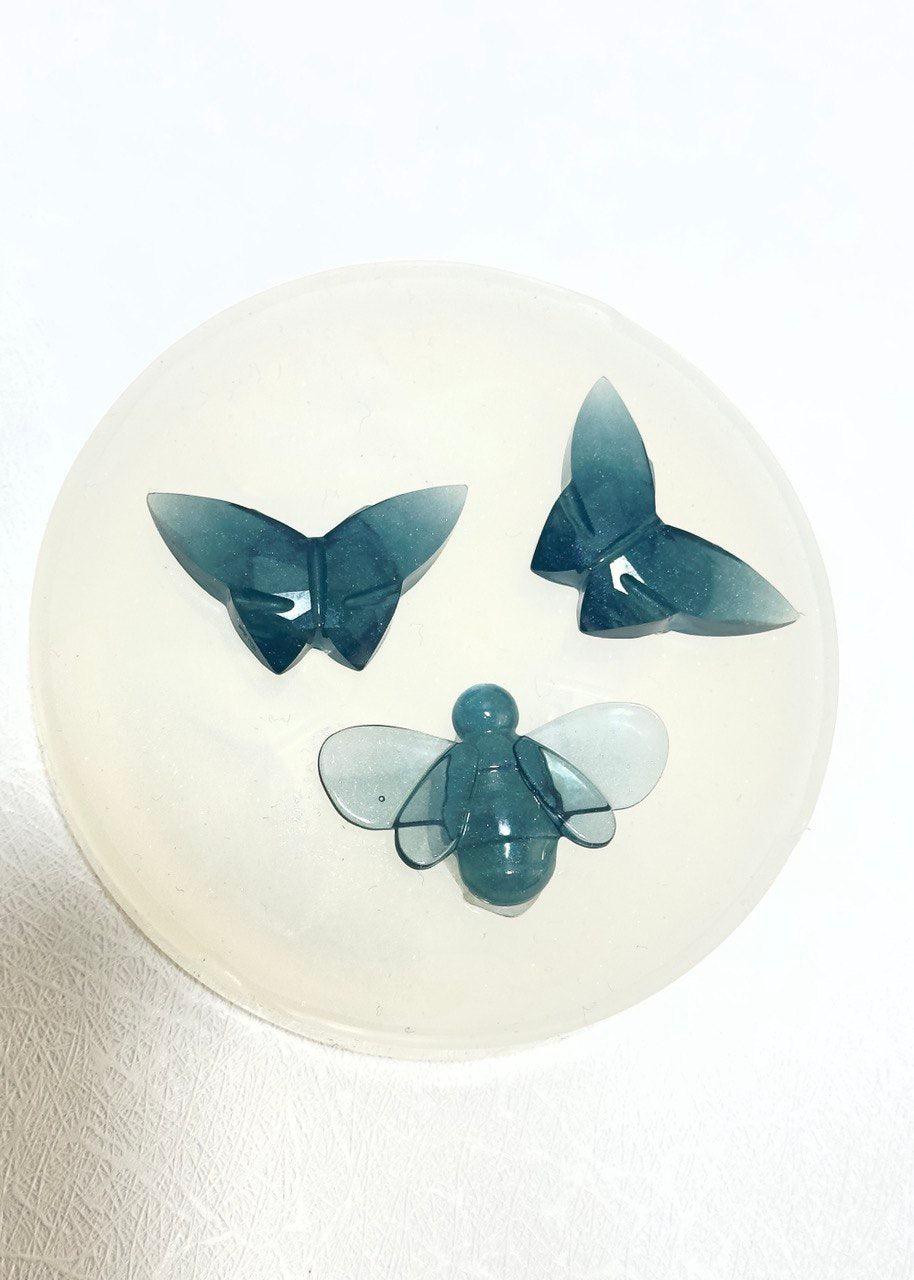 Set of 2 Crystal Butterfly and 1 Bee Resin Molds - Ideas Decor Shop