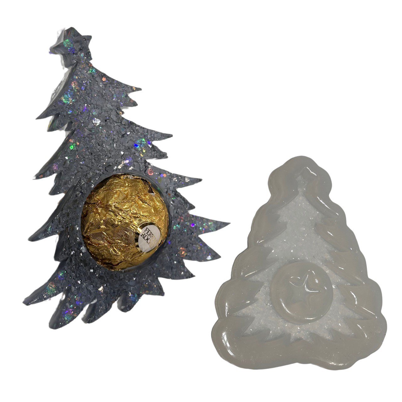 Xmas tree design Silicone Mould with Crystals