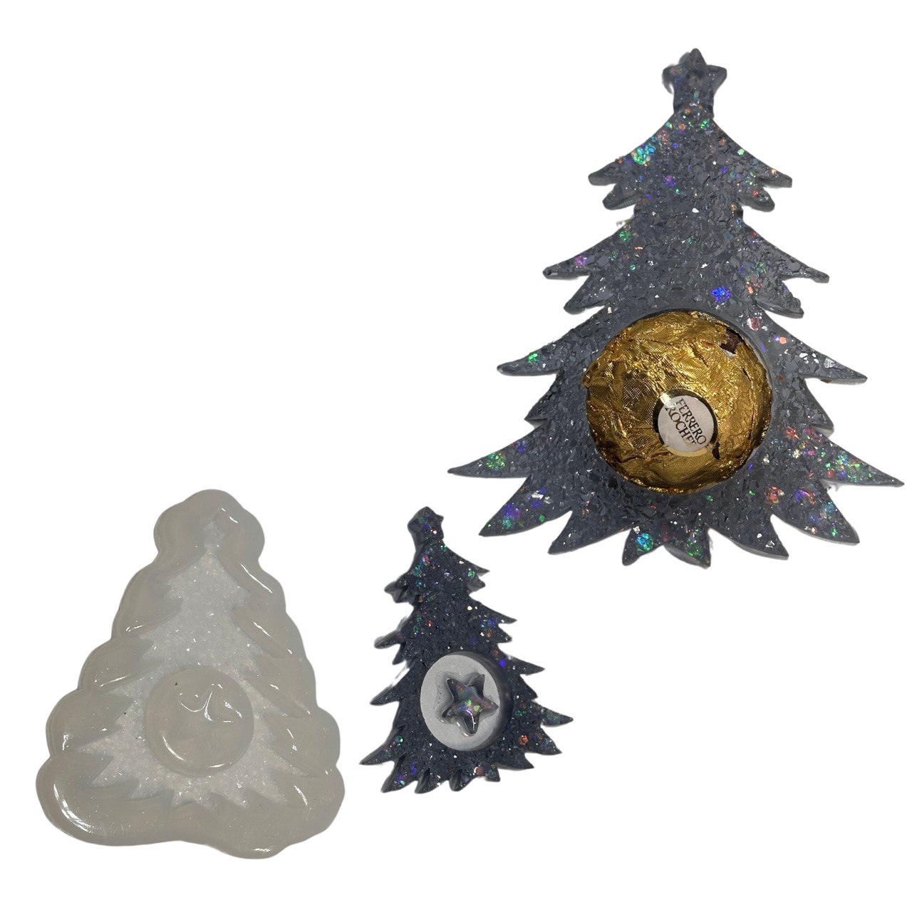 Xmas tree design Silicone Mould with Crystals