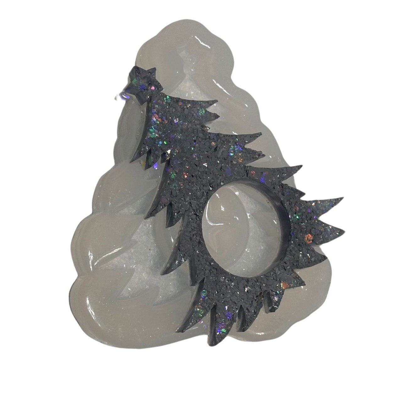 Xmas tree design Silicone Mould with Crystals