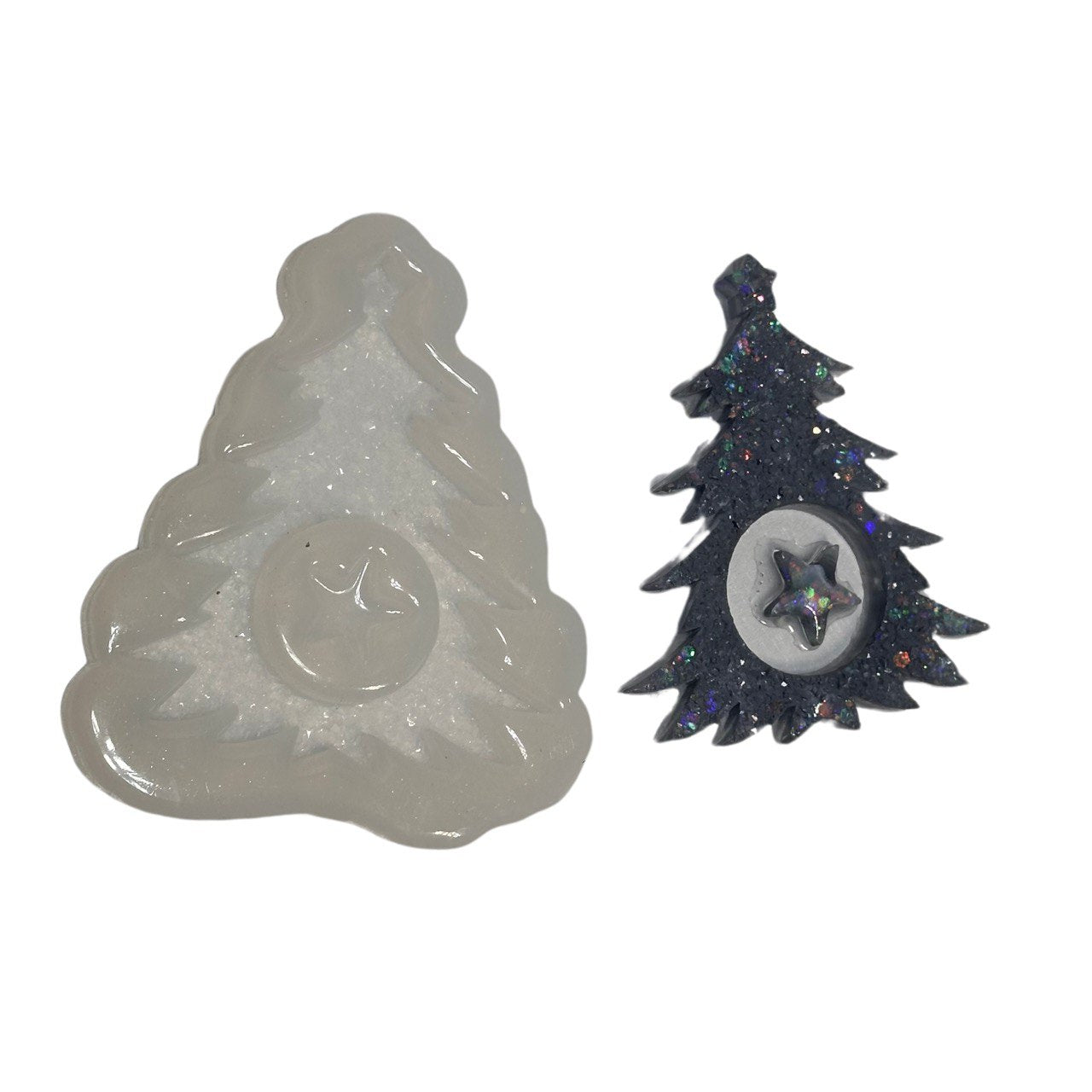 Xmas tree design Silicone Mould with Crystals