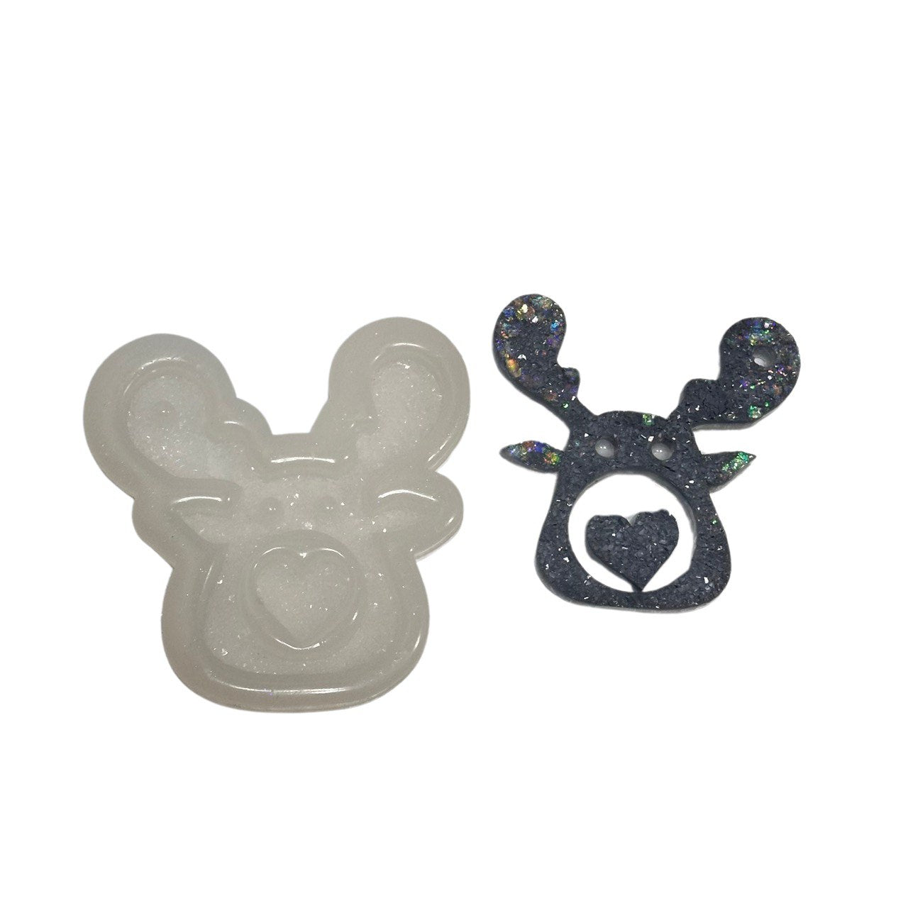 Xmas Deer design Silicone Mould with Crystals