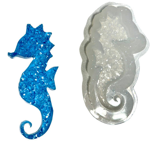 Ocean Creature Druzy Resin Mold for DIY Jewelry Making - Sea Horse Shape