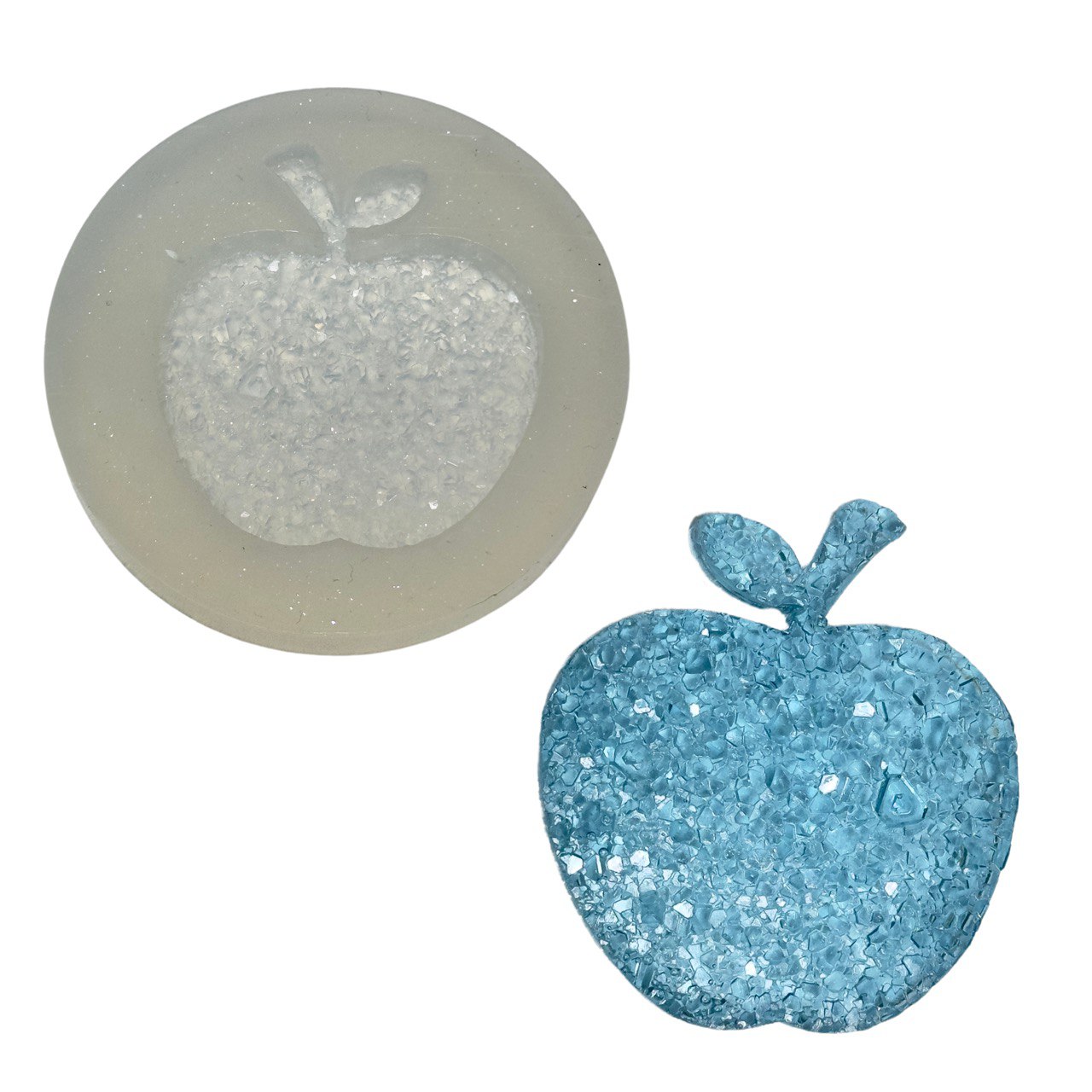 Crystal Apple Druzy Resin Mold - DIY Jewelry Making and Keychain