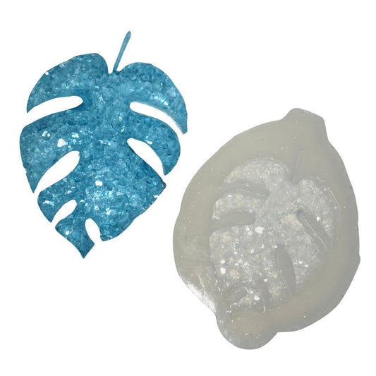 Monstera Druzy Resin Mold | DIY Keychain and Jewelry Silicone Mold