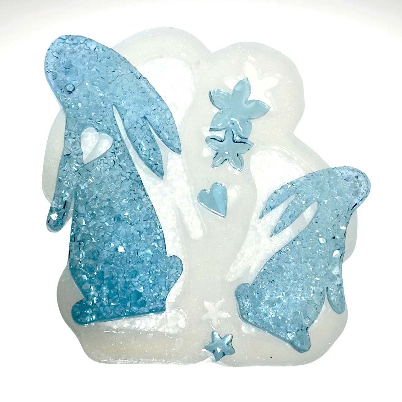 Happy Bunny Family Mold | Crystal Druzy Resin Mold for Easter Crafts