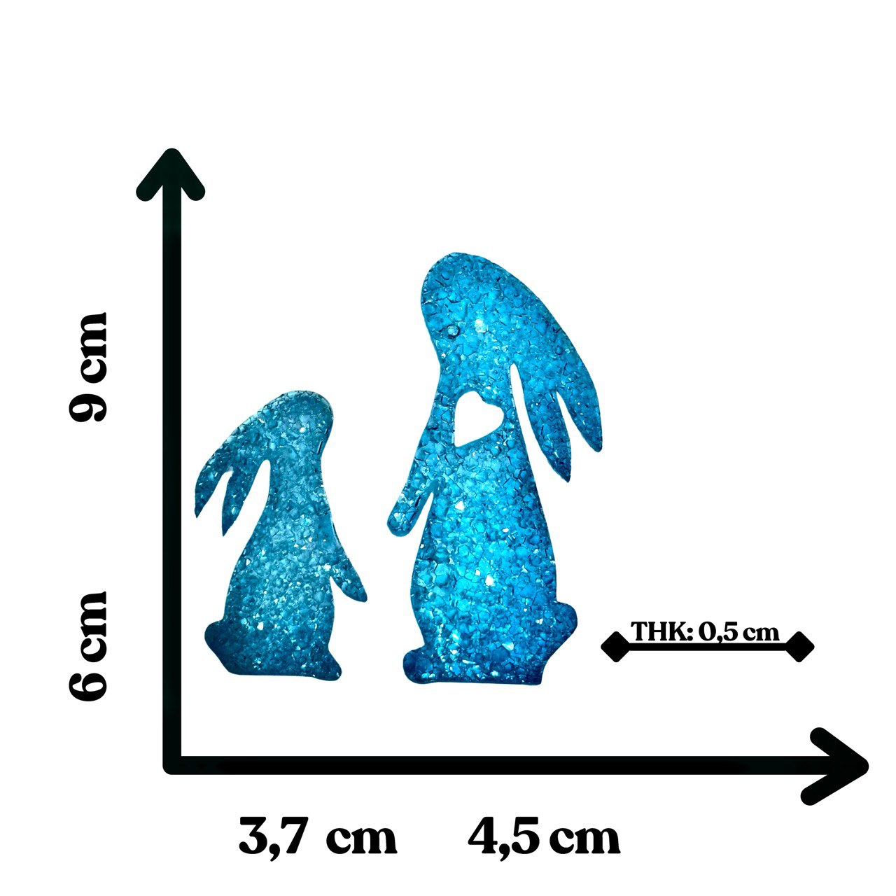 Happy Bunny Family Mold | Crystal Druzy Resin Mold for Easter Crafts